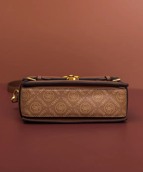 Fashion Brown Patchwork Versatile Calf Leather Mini Bag