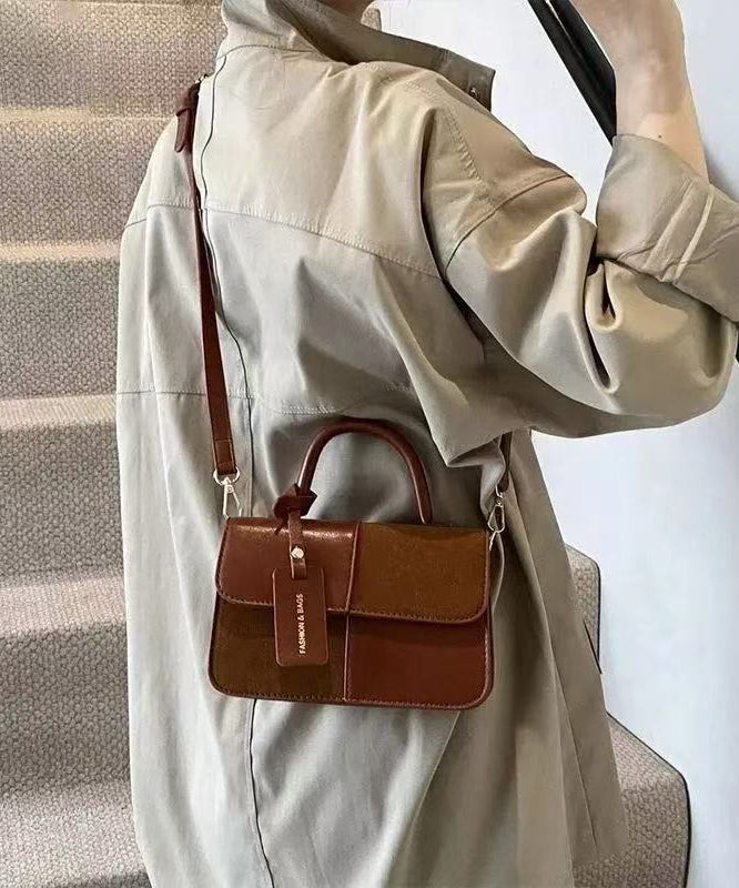 Fashion Brown Solid Durable Patchwork Faux Leather Micro Bag
