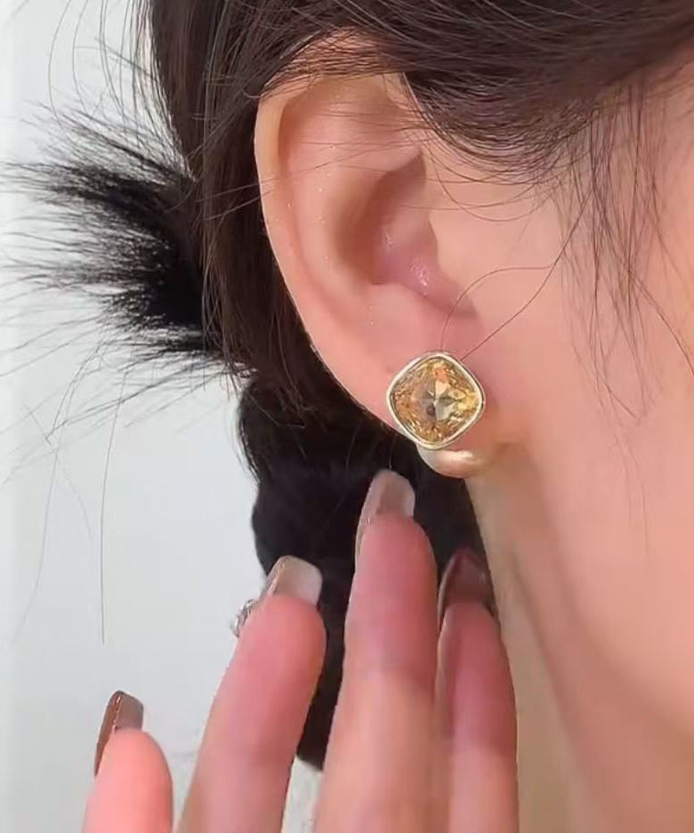 Fashion Champagne Copper Overgild Pearl Two Ways Of wearing It Stud Earrings