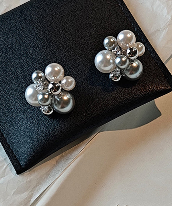 Fashion Colorblock Pearl Zircon Alloy Stud Earrings