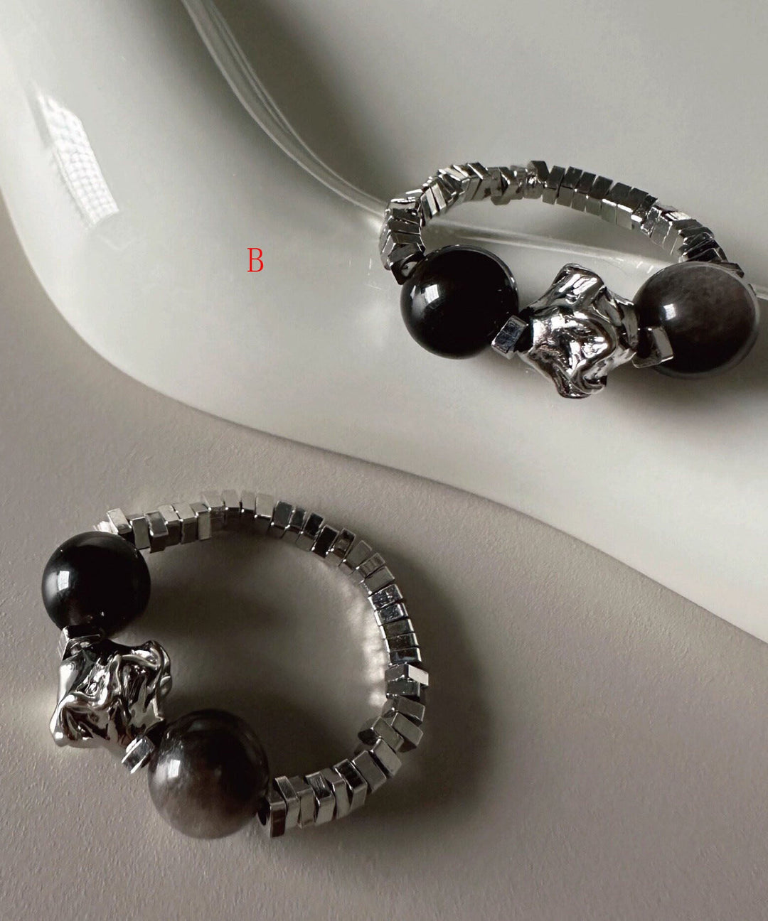 Fashion Design Crushed Silver Crystal Stones Rings