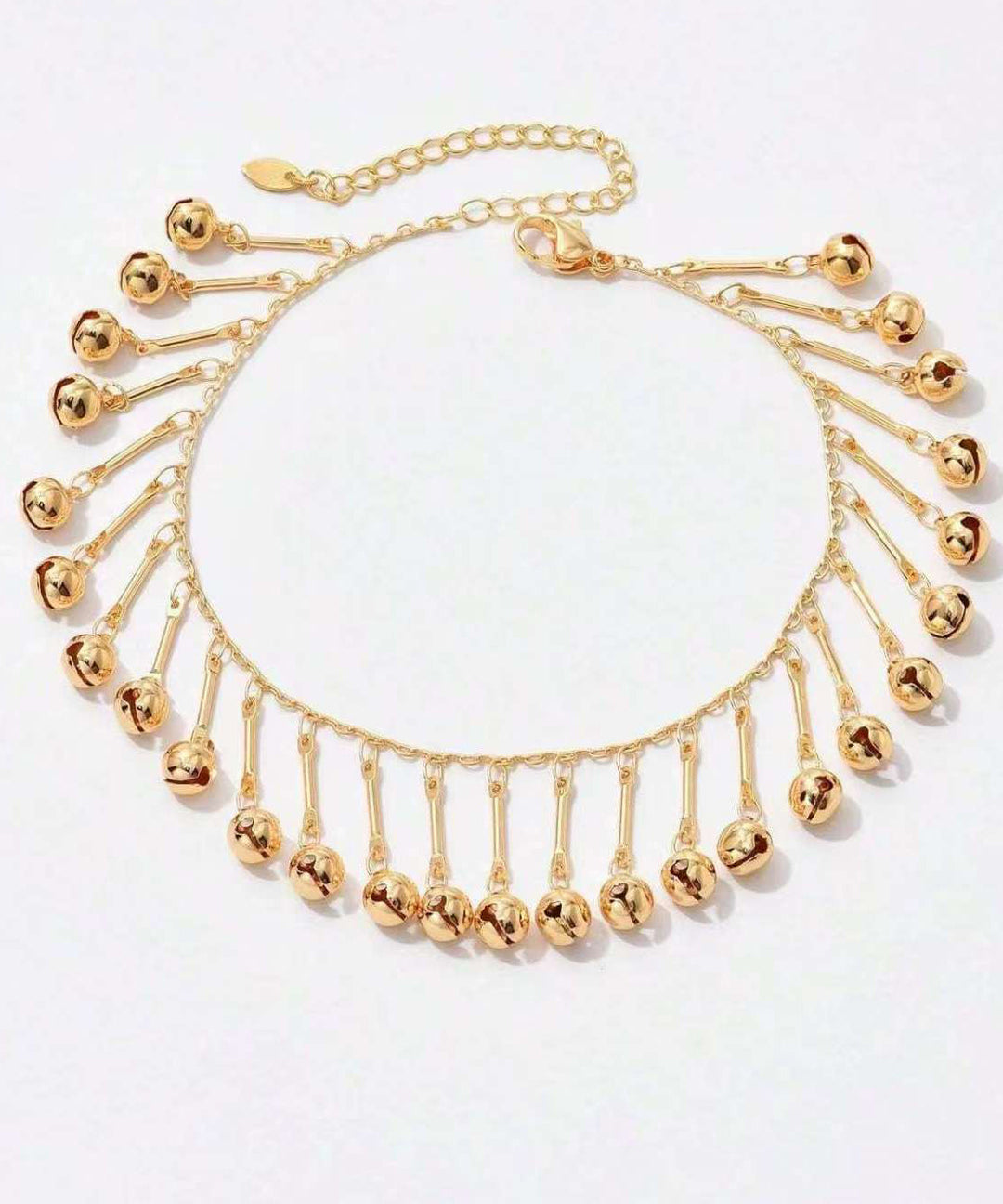 Fashion Gold Alloy Bell Hollow Out Tassel Anklets