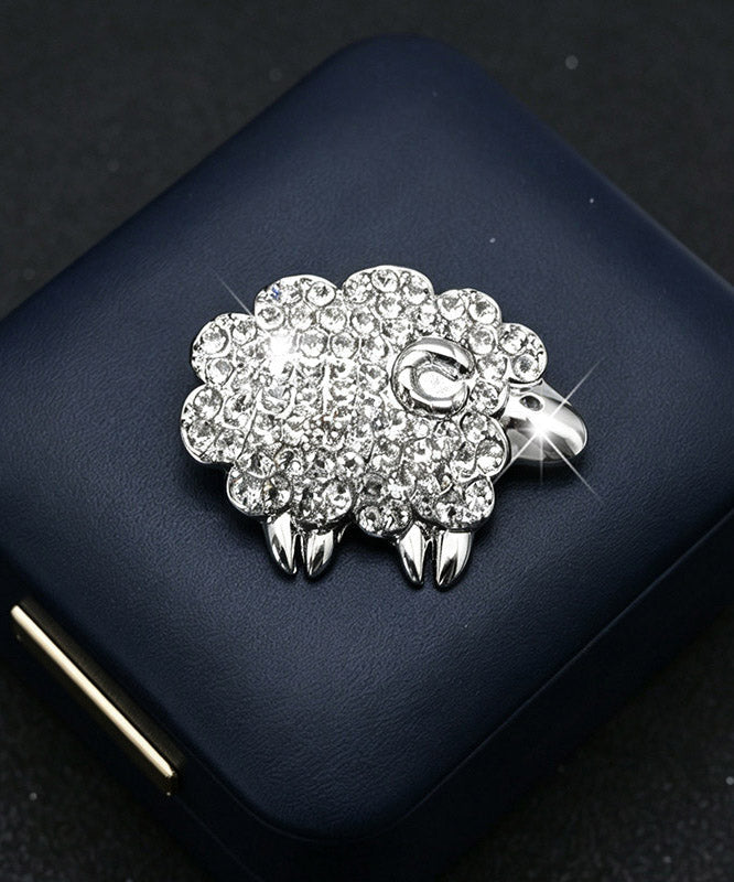 Fashion Gold Alloy Zircon Little Sheep Brooches