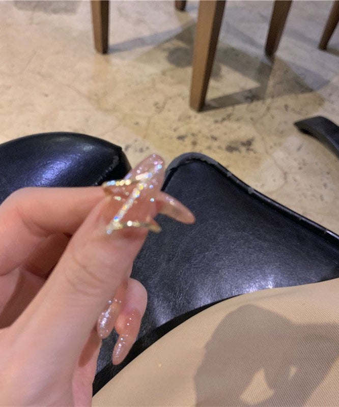 Fashion Gold Copper Overgild Zircon Open Rings Two-Piece Set