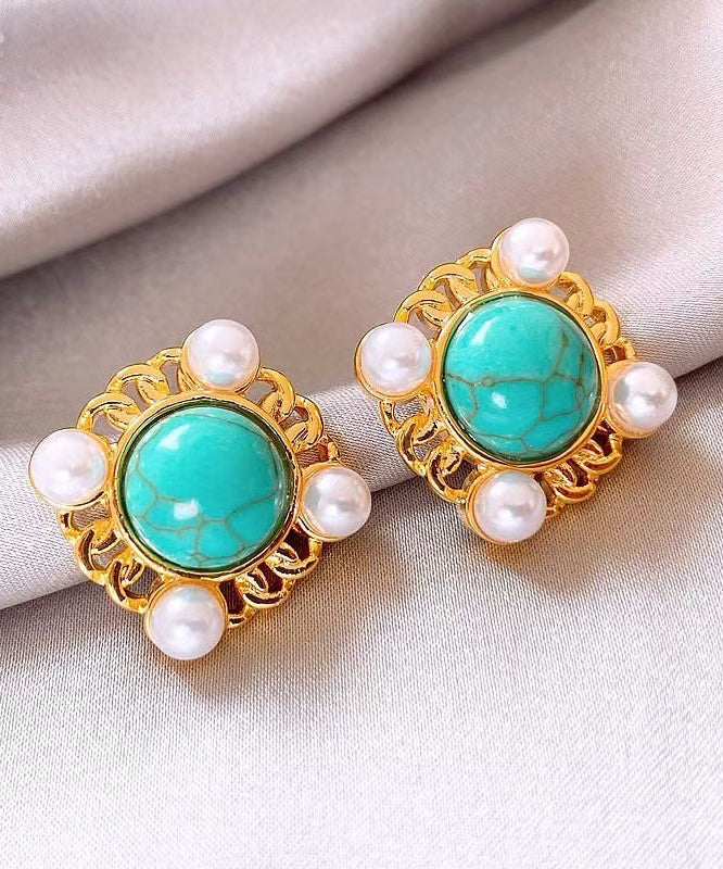 Fashion Gold Nail Bead Alloy Stud Earrings