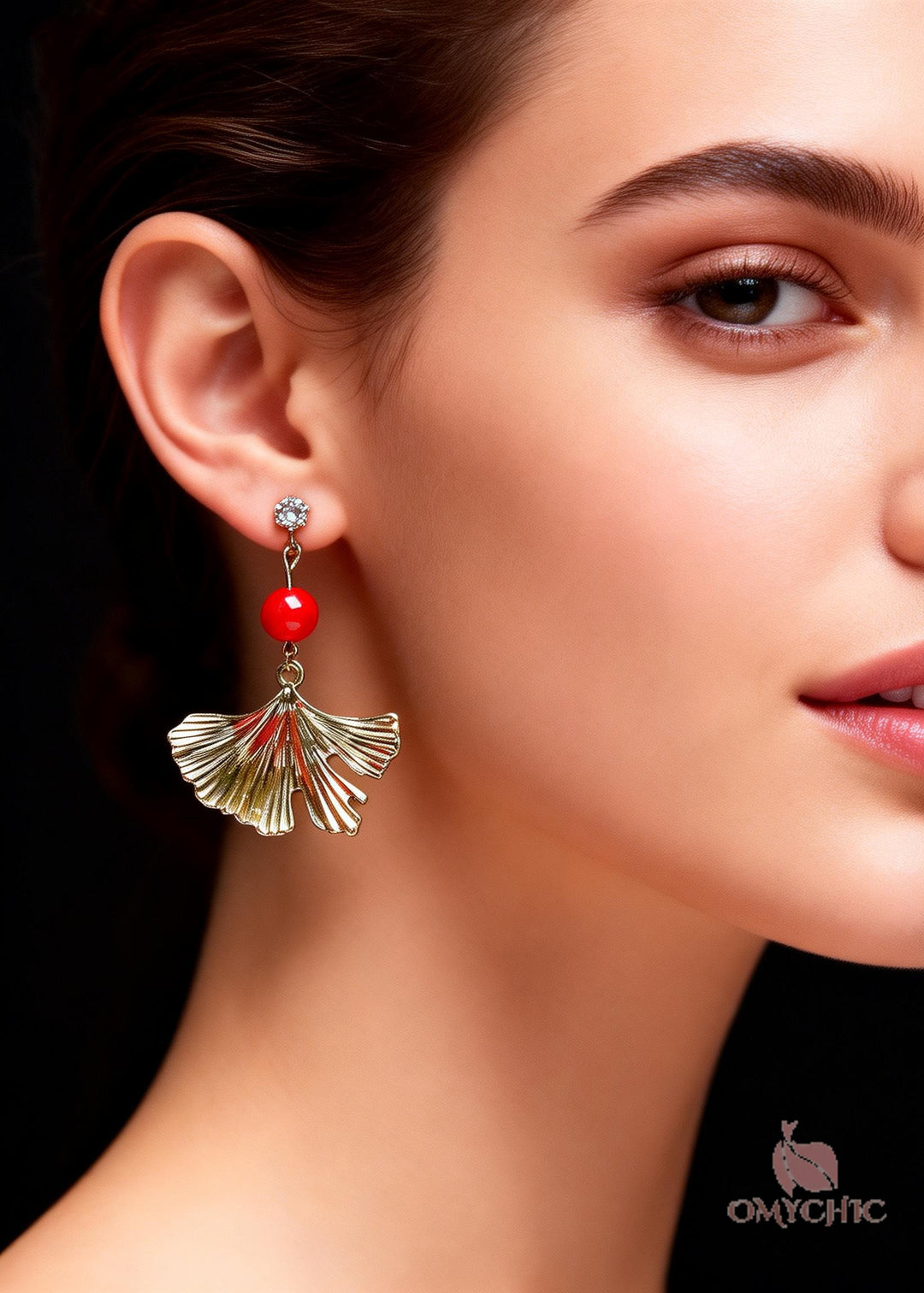 Fashion Golden Ginkgo Leaf Drop Earrings