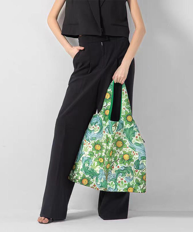 Fashion Green Print Portable Large Capacity Shoulder Bag