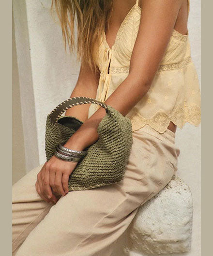 Fashion Handmade Straw Woven Casual Versatile Shoulder Bag