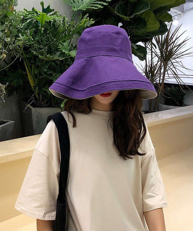 Fashion Japanese Black Large Brimmed Sunshade Bucket Hat