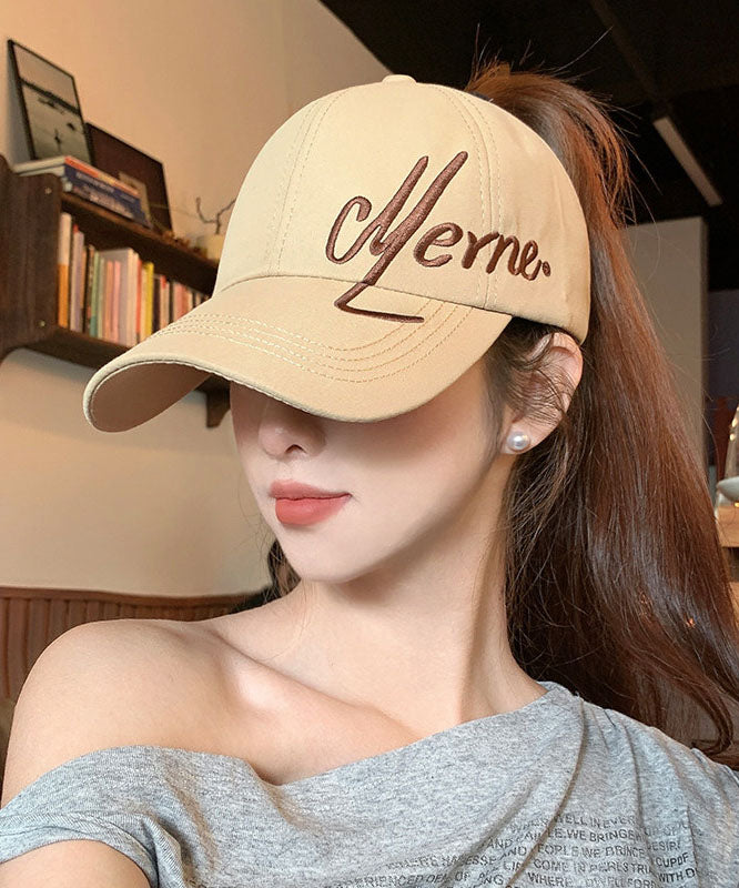 Fashion Khaki Graphic Embroideried Baseball Cap Hat