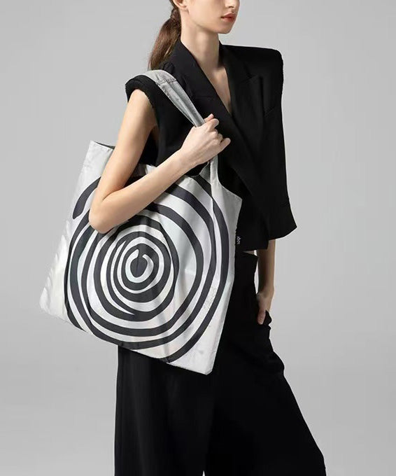 Fashion Lightweight Black Large Capacity Shopping Bag