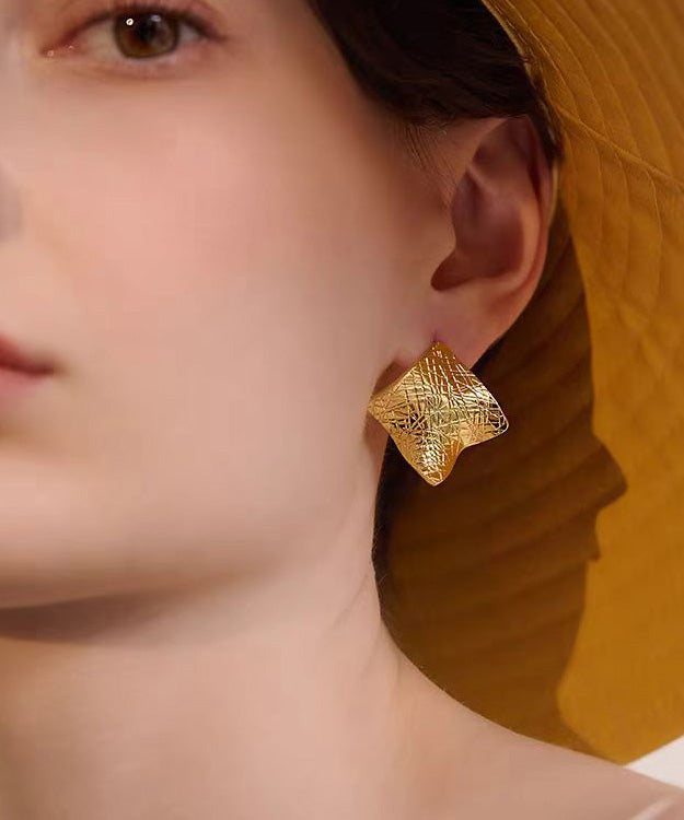 Fashion Metal Square Geometric Stud Earrings