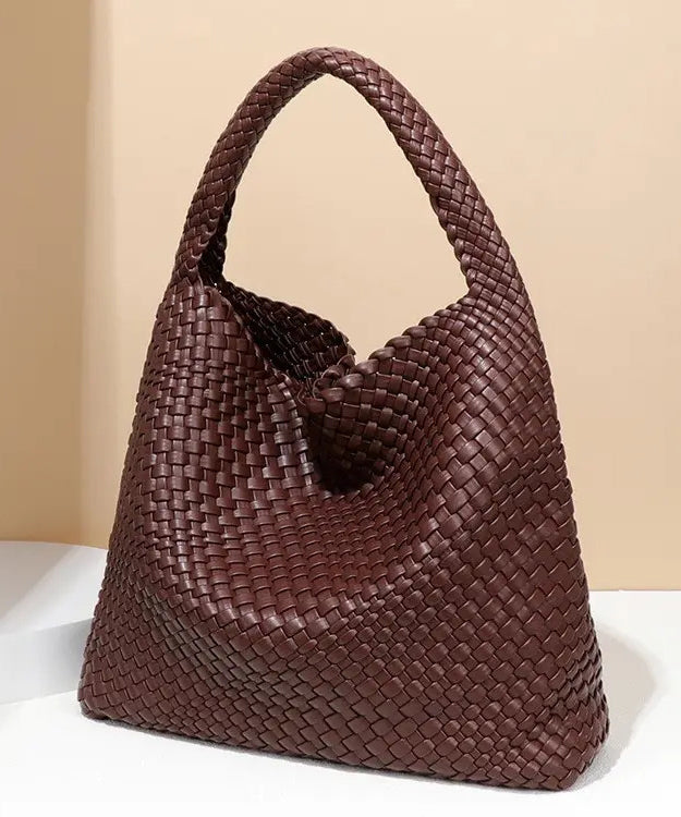 Fashion Mulberry Handmade Weave Durable Leather Tote Handbag