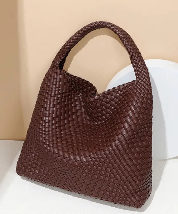 Fashion Mulberry Handmade Weave Durable Leather Tote Handbag