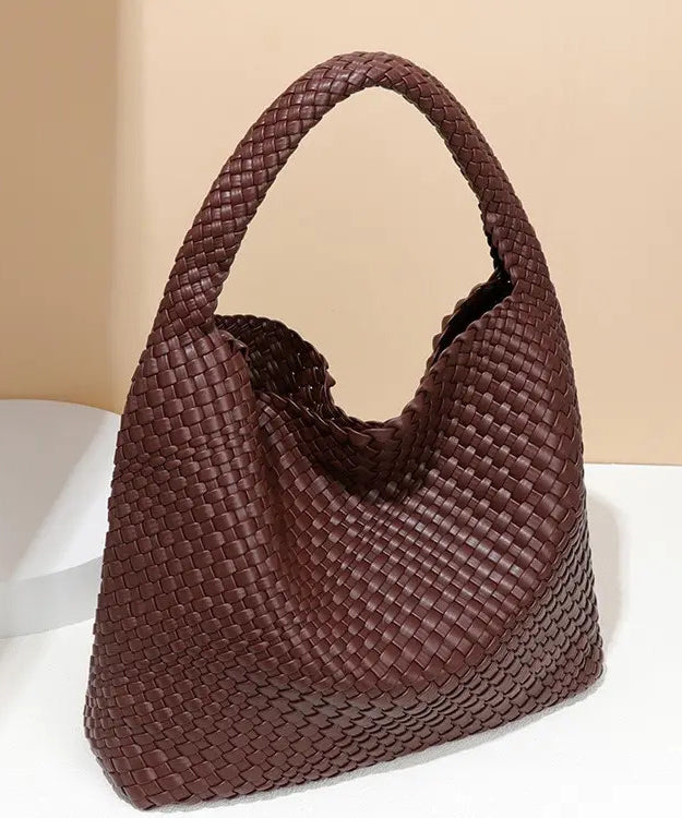 Fashion Mulberry Handmade Weave Durable Leather Tote Handbag