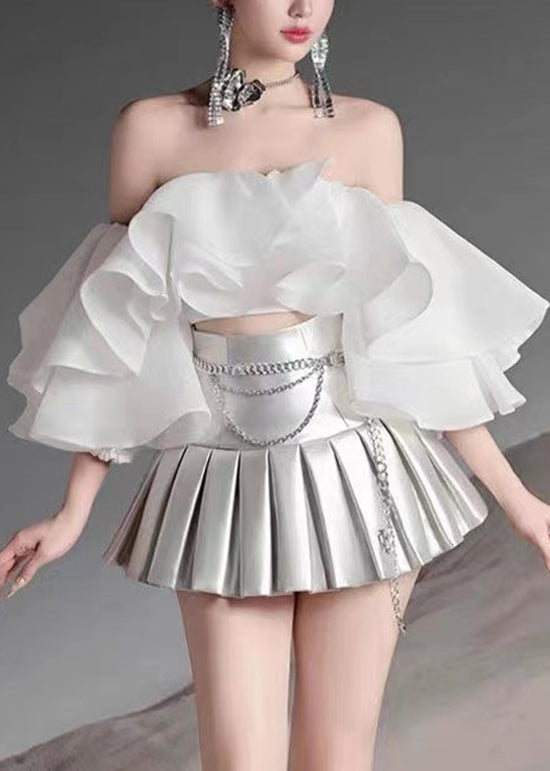 Fashion One Shoulder Top And Skirt Set for Summer
