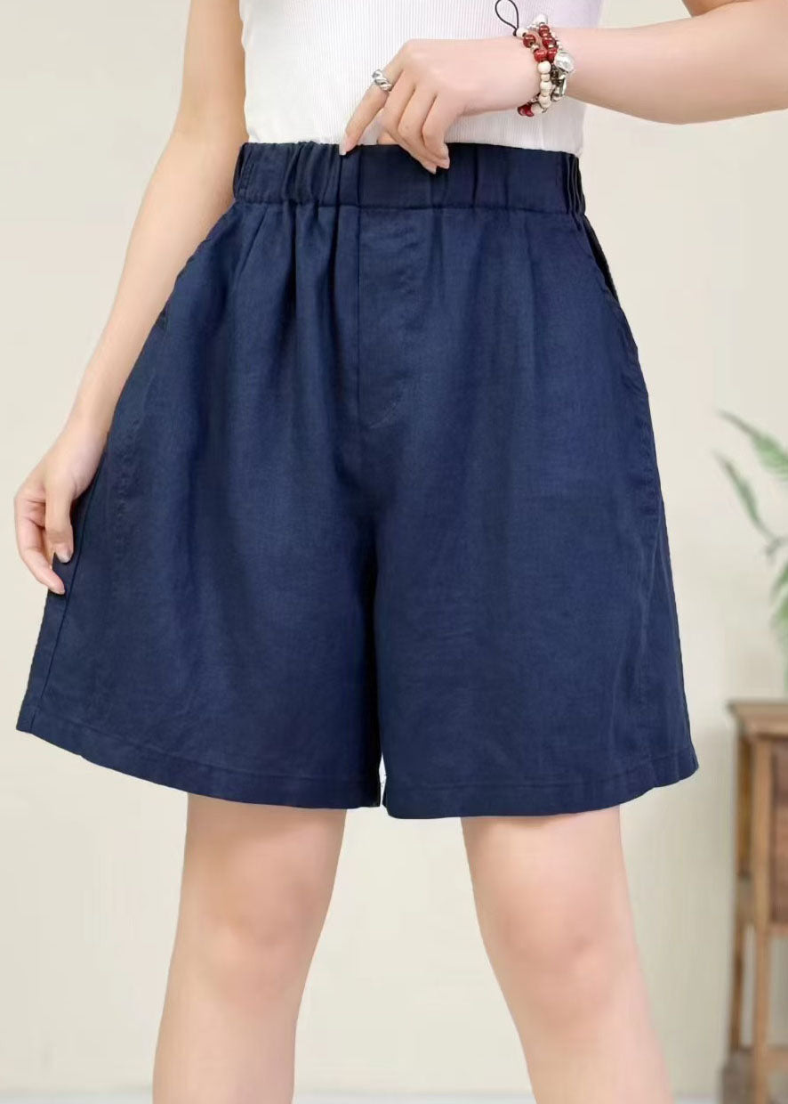 Fashion Orange Oversized Elastic Waist Cotton Pants Shorts Summer