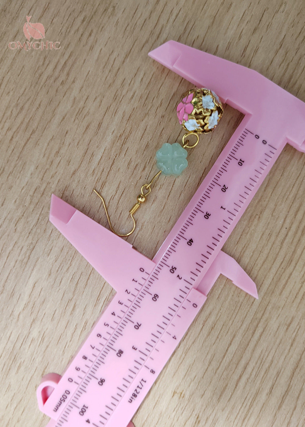 Fashion Painting Circular Fine Flower Jade Drop Earrings