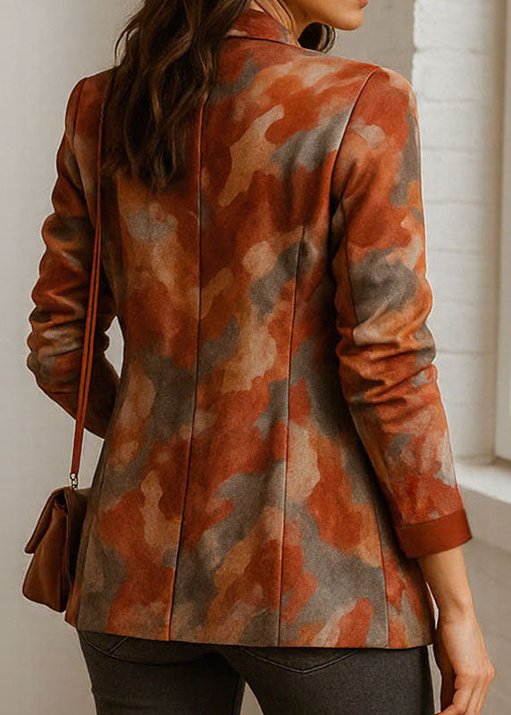 Fashion Peter Pan Collar Print Cotton Suit Coat Fall