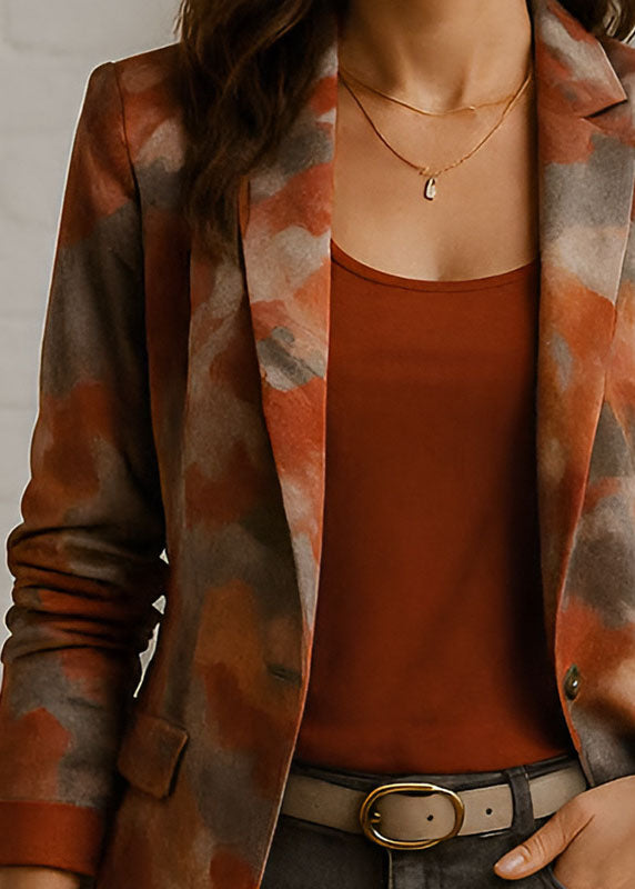 Fashion Peter Pan Collar Print Cotton Suit Coat Fall