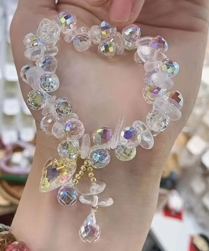 Fashion Pink Alloy Crystal Charm Bracelet