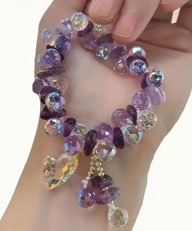 Fashion Pink Alloy Crystal Charm Bracelet