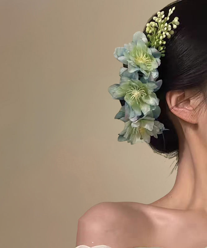 Fashion Pink Alloy Fabric Floral Hairpin