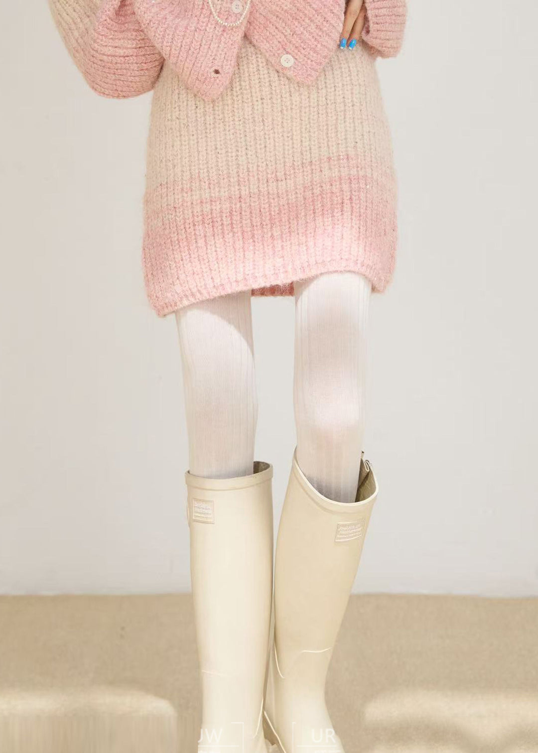 Fashion Pink Oversized Warm Knit Two Pieces Set Winter