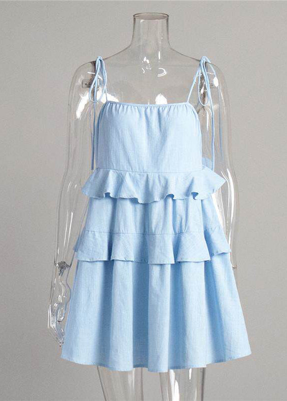 Fashion Pink Ruffled Cotton Sundress Summer