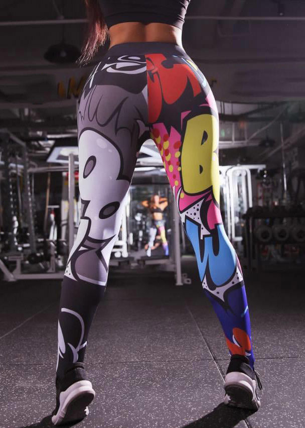 Fashion Print Butt Scrunch Tummy Control Capri