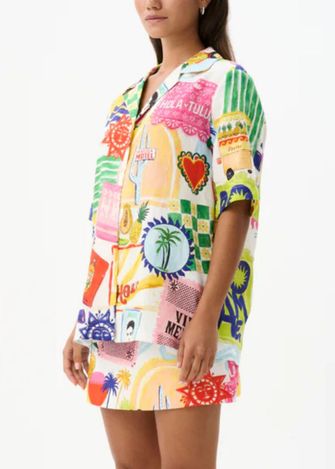 Fashion Print Shirts And Skirts Cotton Two Pieces Set Summer