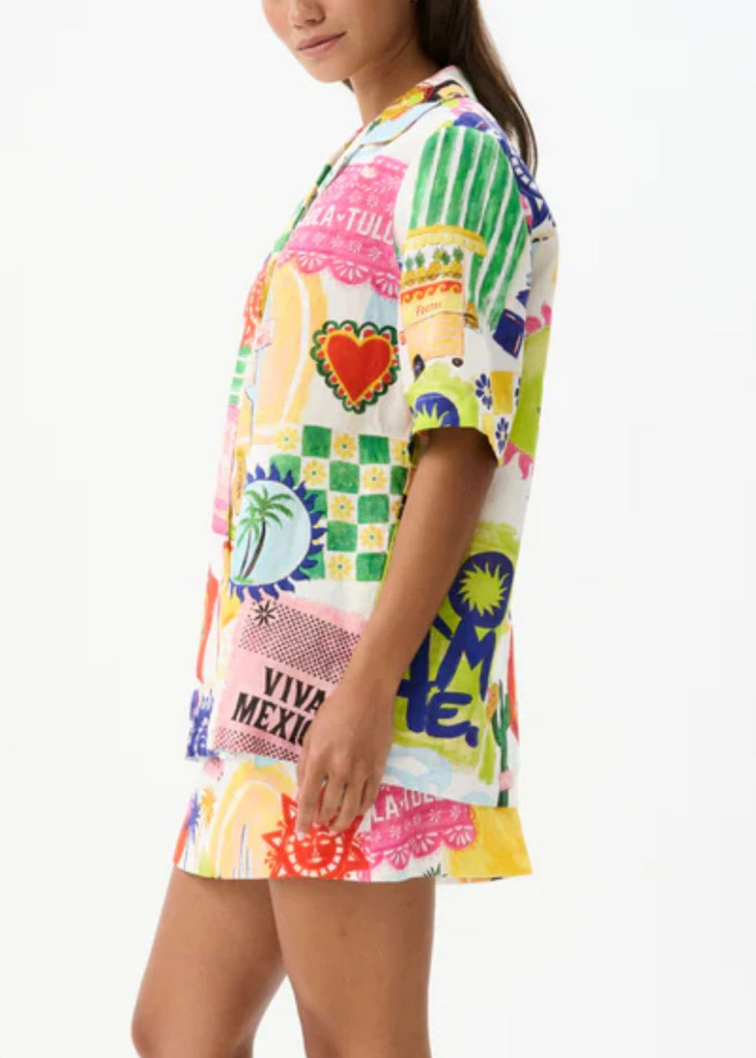 Fashion Print Shirts And Skirts Cotton Two Pieces Set Summer