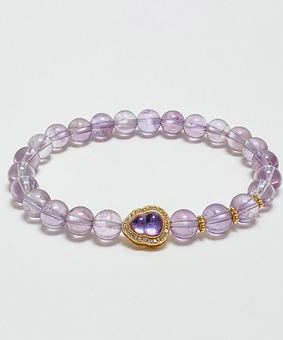 Fashion Purple Alloy Crystal Zircon Calabash Chain Bracelet