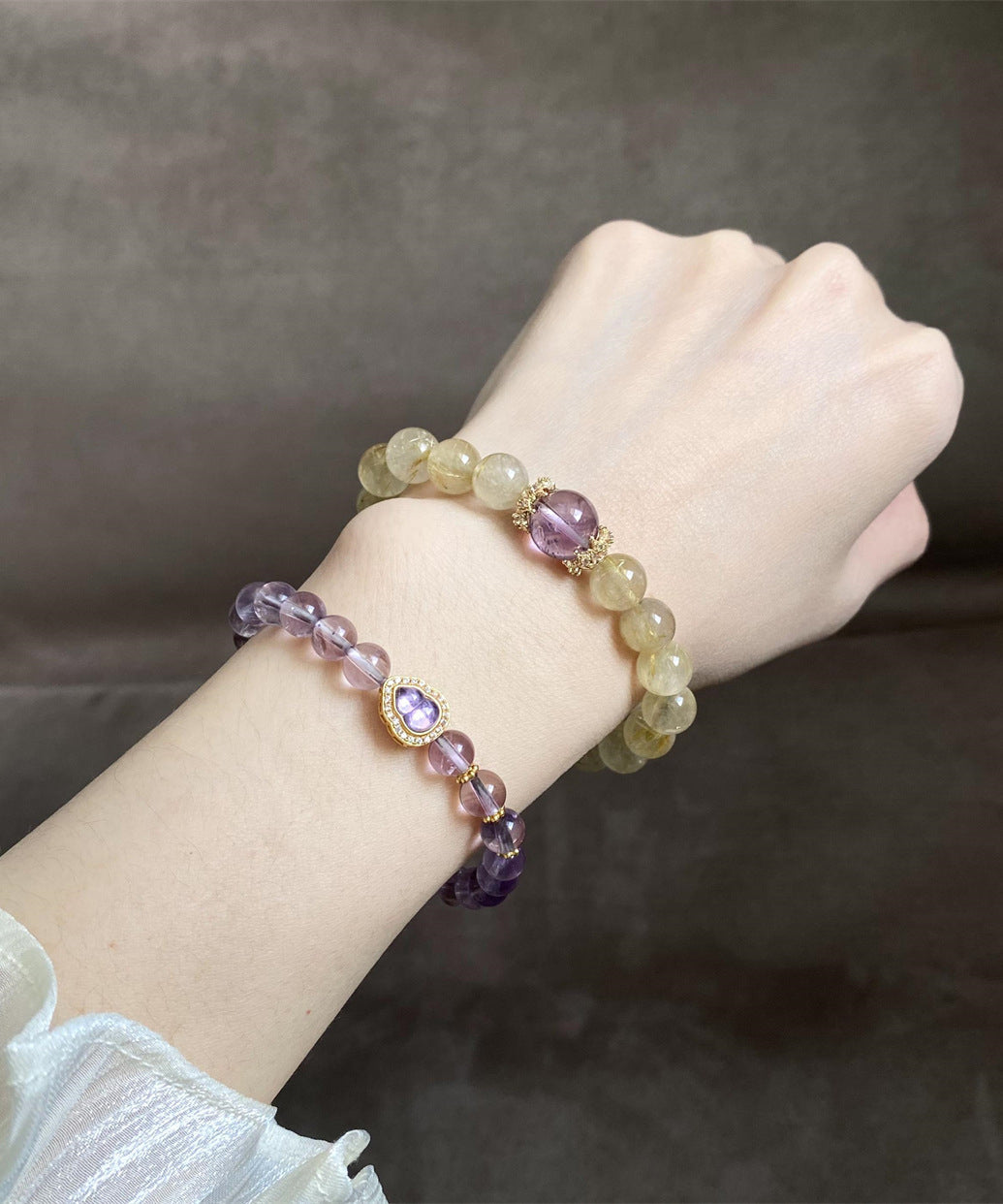 Fashion Purple Alloy Crystal Zircon Calabash Chain Bracelet