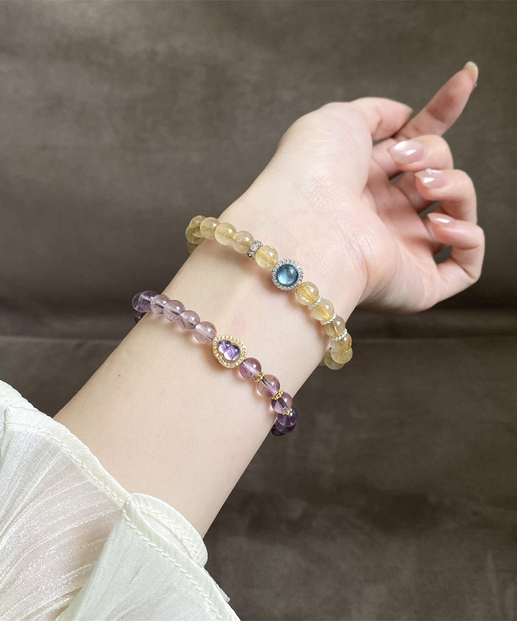 Fashion Purple Alloy Crystal Zircon Calabash Chain Bracelet