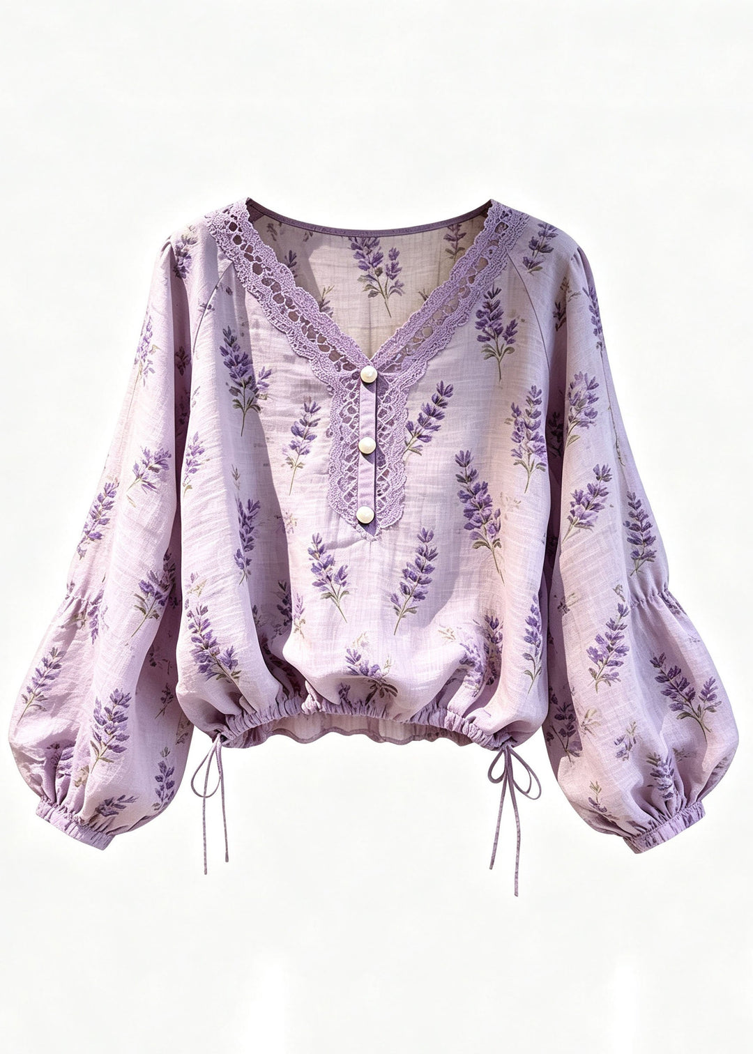 Fashion Purple Hollow Out Print Button Shirts Fall