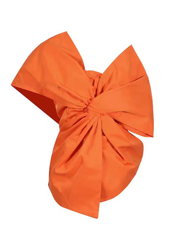 Fashion Red Asymmetrical Bow Splicing Design Top Summer