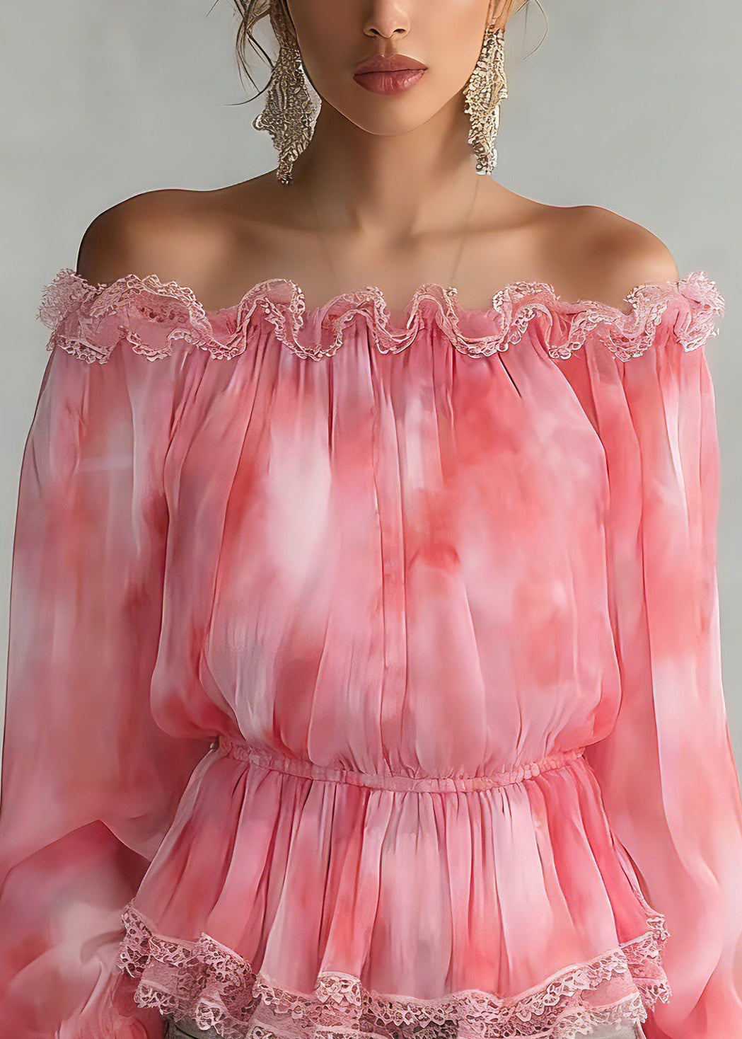 Fashion Red Slash Neck Patchwork Tunic Silk Shirts Spring - Omychic