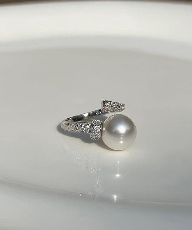 Fashion Rings Sterling Silver Zircon Pearl Rings