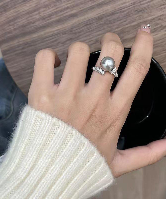Fashion Rings Sterling Silver Zircon Pearl Rings