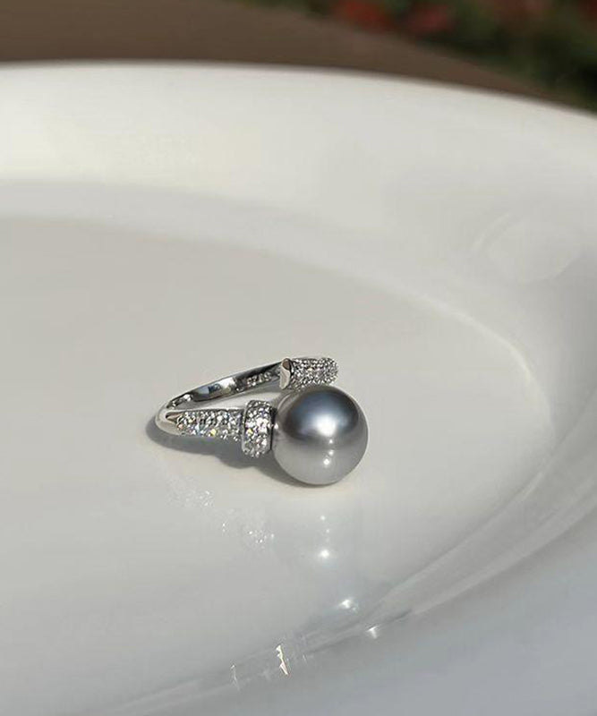 Fashion Rings Sterling Silver Zircon Pearl Rings