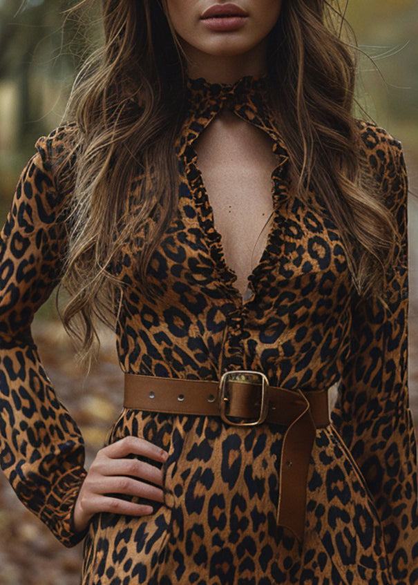 Fashion Ruffled Hollow Out Cotton Jumpsuits Long Sleeve