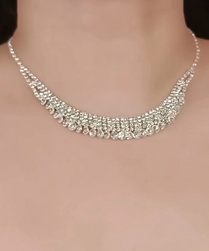 Fashion Silk Alloy Zircon Pendant Necklace