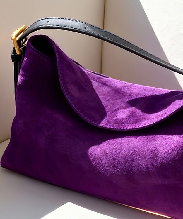 Fashion Suede Purple Shoulder Crossbody Bag
