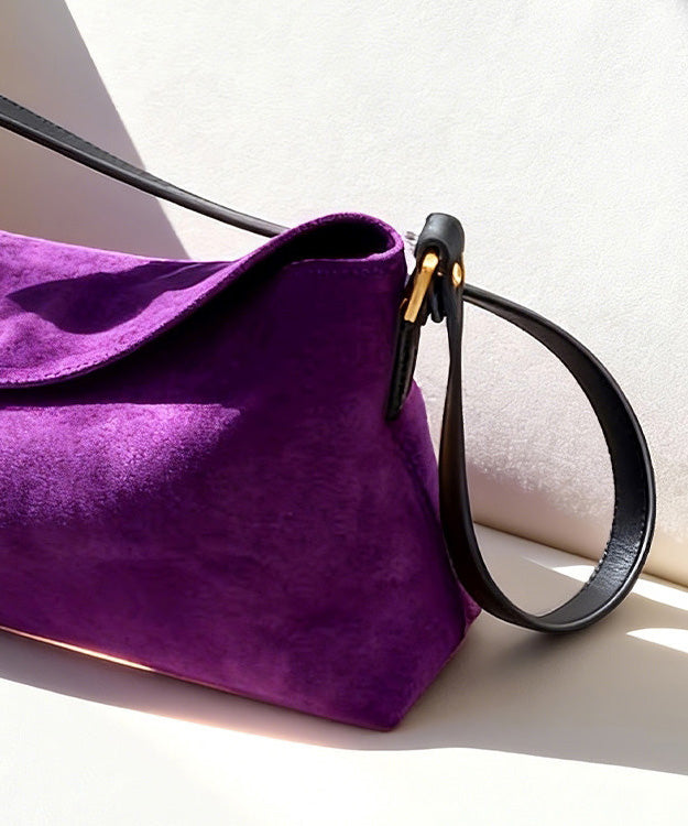Fashion Suede Purple Shoulder Crossbody Bag