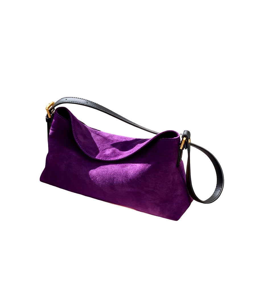 Fashion Suede Purple Shoulder Crossbody Bag