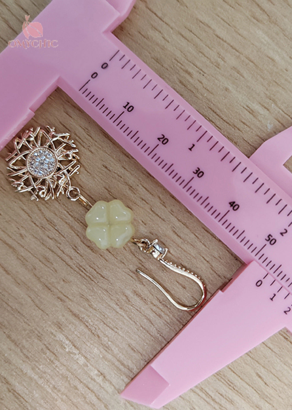 Fashion Sunflower Zircon Fine Jade Drop Earrings