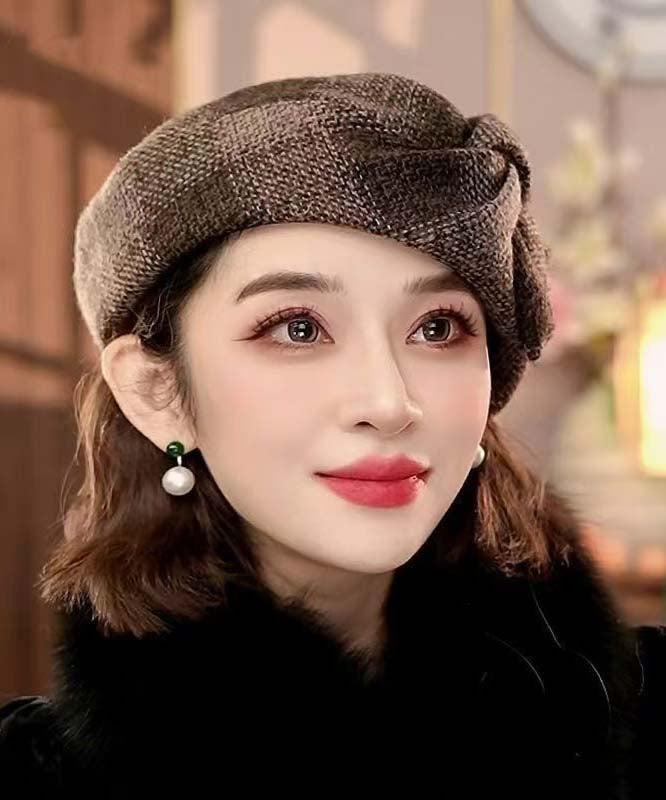 Fashion Versatile Coffee Warm Wool Blend Beret Hat
