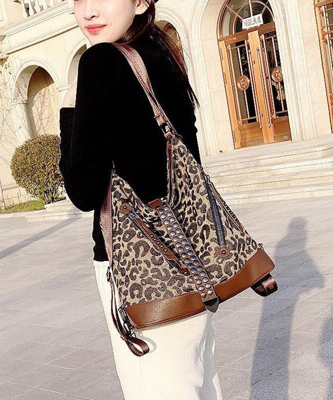 Fashion Versatile Leopard Print Large Capacity Backpack