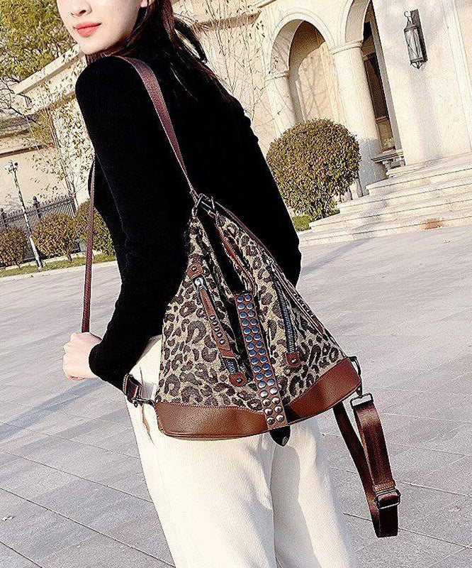 Fashion Versatile Leopard Print Large Capacity Backpack